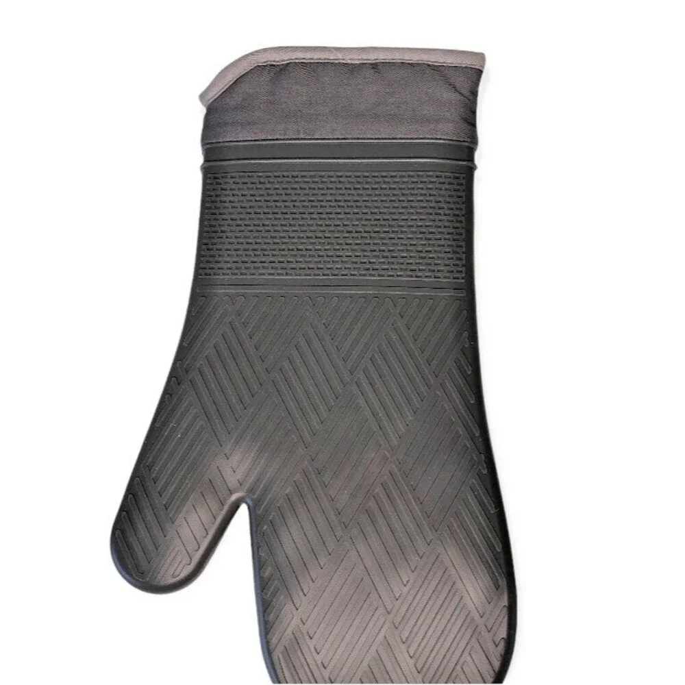 Better Homes & Gardens Kitchen Oven Mitts Set of 2 Grey Silicone Texturized